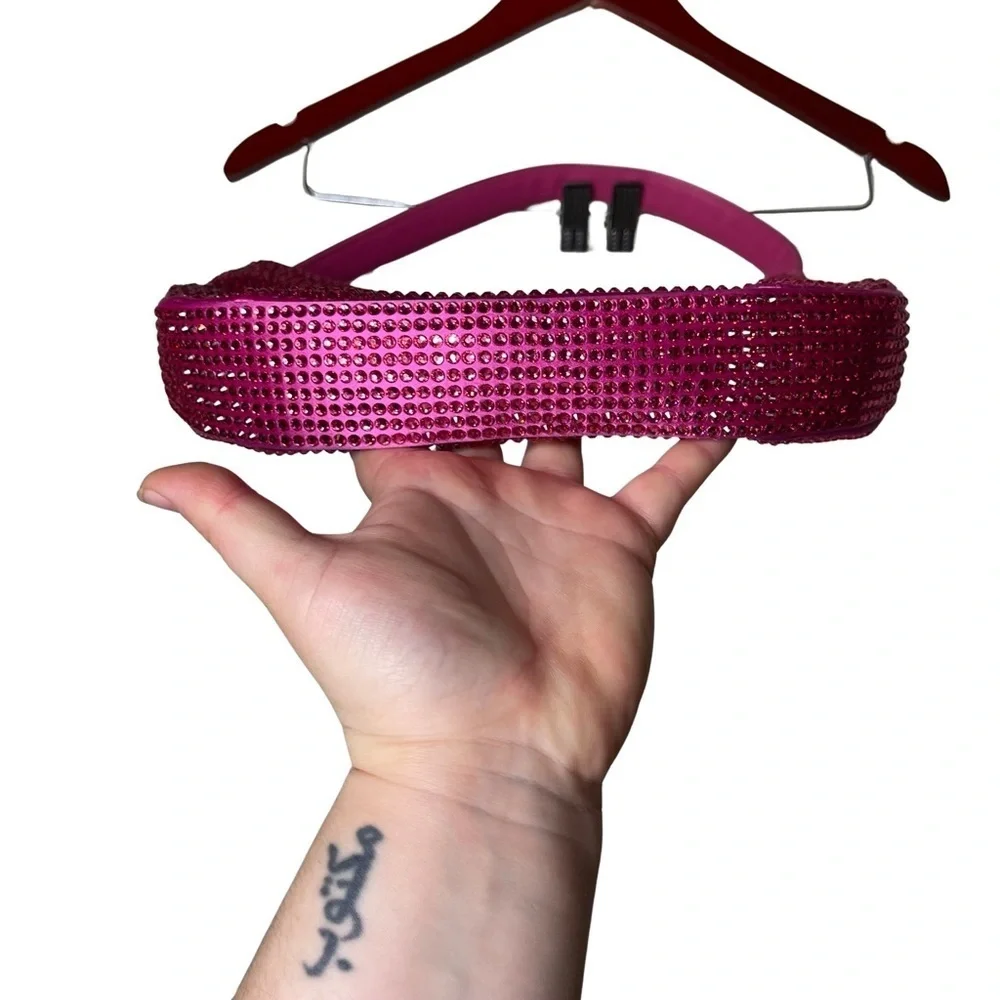 Magda Butrym Medium Vesna Pink Crystals Hobo Bag $3265